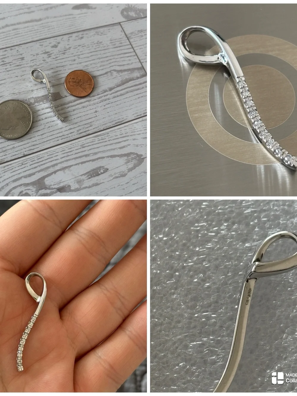 10k White Gold Journey Diamond Pendant
